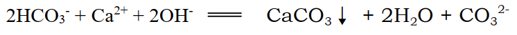 2hco3-+ca2++2oh-