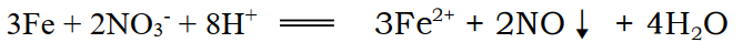 3fe+2no3-+8h+